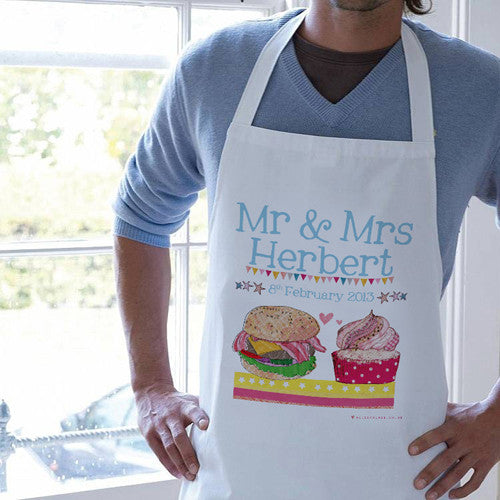 Personalised Mr And Mrs Foody Love Apron