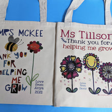 Load image into Gallery viewer, Personalised Thank You For Helping Me Grow Teacher Bag
