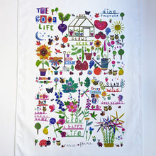 Load image into Gallery viewer, &#39;The Good Life&#39; Illustrated Tea Towel
