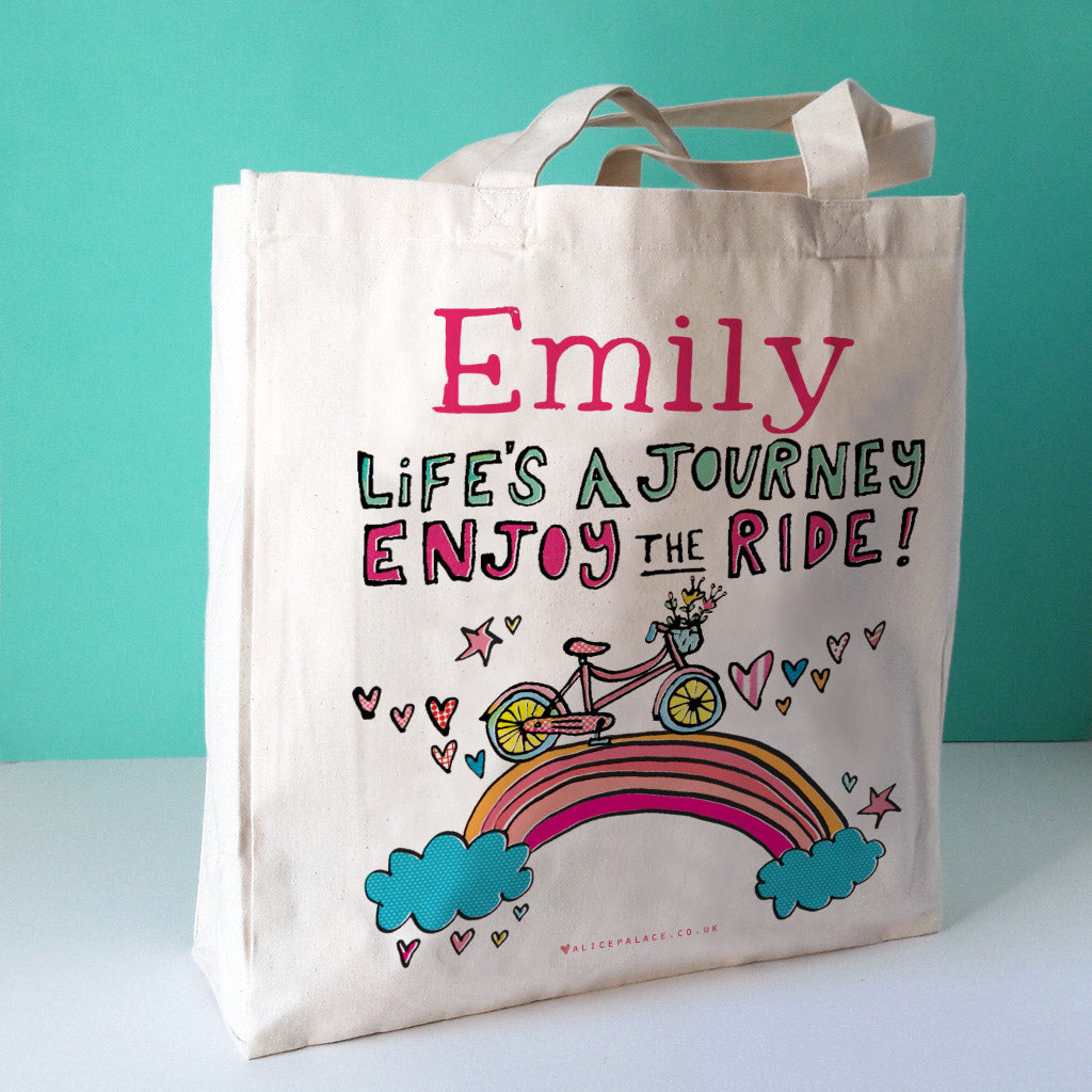 Personalised Enjoy The Ride Canvas Bag