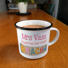 Load image into Gallery viewer, Personalised Enjoy Your Holiday Teacher Mug
