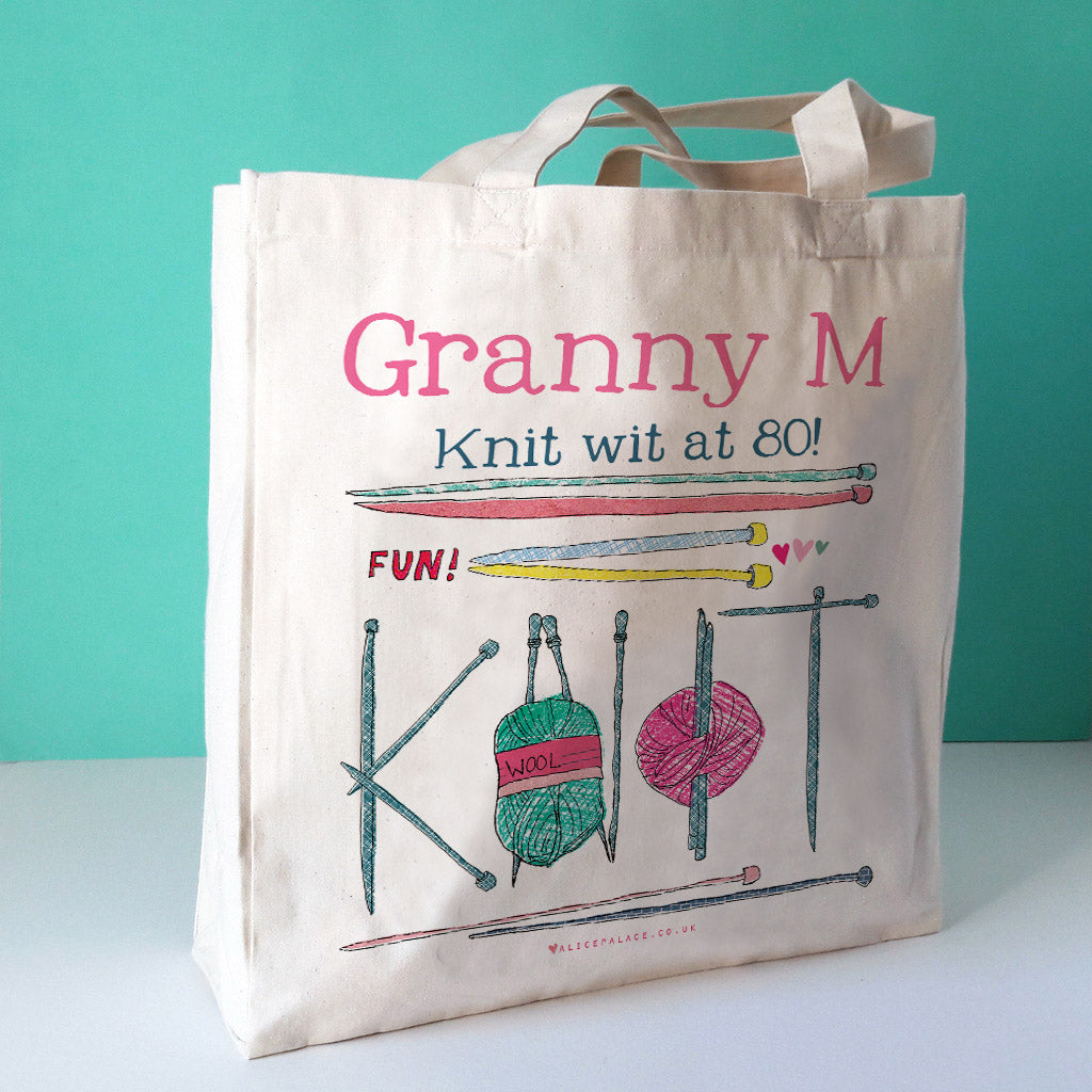 Personalised 'Knit Wit' Bag