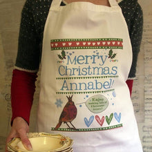 Load image into Gallery viewer, Personalised &#39;Merry Christmas&#39; apron
