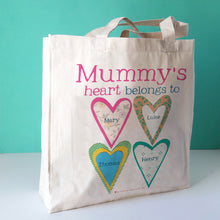 Load image into Gallery viewer, Personalised Heart&#39;s Canvas Bag
