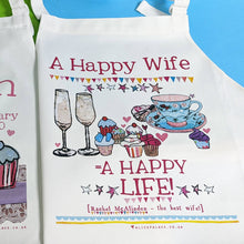 Load image into Gallery viewer, Personalised &#39;A Happy Wife&#39; Apron
