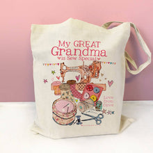 Load image into Gallery viewer, Personalised Great Grandma Bag
