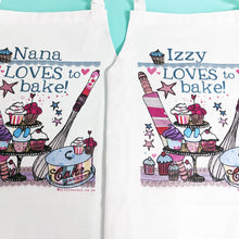 Load image into Gallery viewer, Personalised &#39;Loves To Bake&#39; Apron
