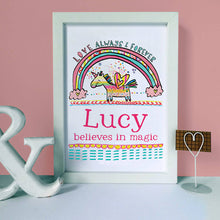 Load image into Gallery viewer, Personalised Magic Unicorn Print
