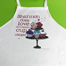 Load image into Gallery viewer, Personalised &#39;Scrumptious cupcakes&#39; Apron
