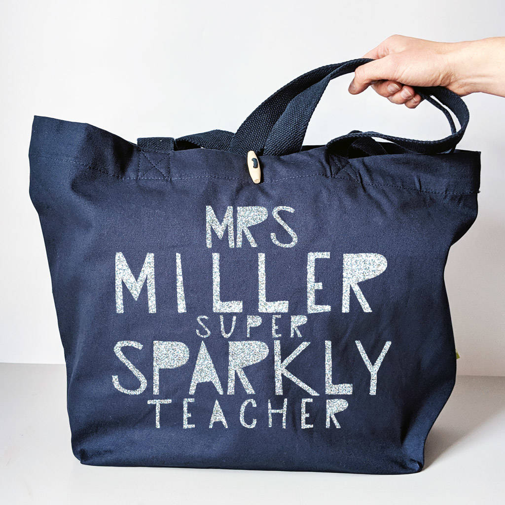 Personalised Super Sparkly Teacher Bag
