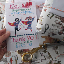 Load image into Gallery viewer, Personalised Superhero Teacher Card
