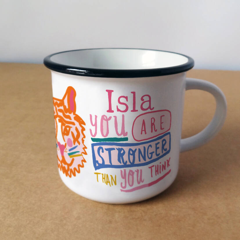 Personalised Tiger Mug 'Stronger Than You Think'
