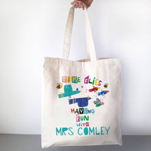 Load image into Gallery viewer, Personalised Time Flies With A Fun Teacher Bag
