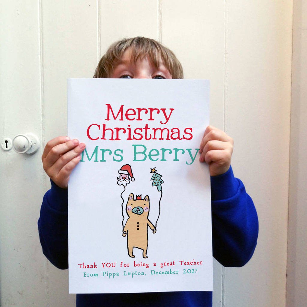 Personalised Big Christmas Card For Teachers
