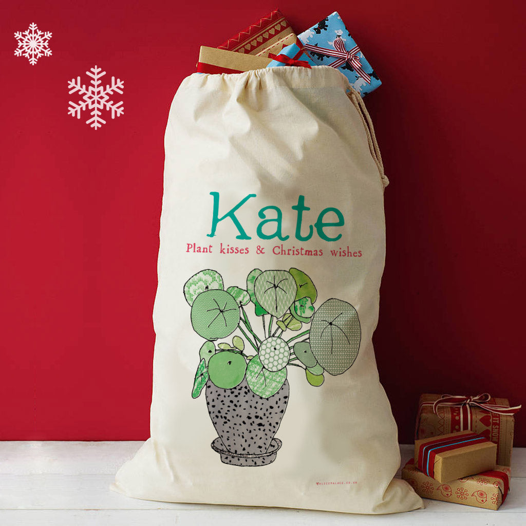 Personalised Plant Christmas Gift Sack