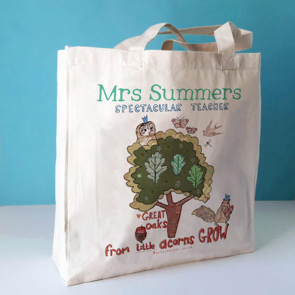 Personalised Little Acorns Teacher Bag